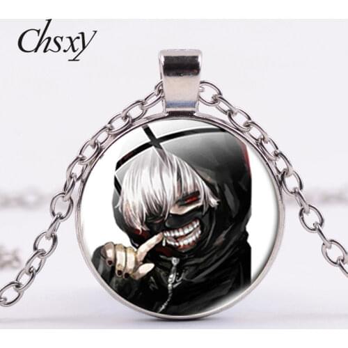 CHSXY Japan High Popularity Anime Tokyo Ghoul Necklace Art Photo Glass Dome Pendant Choker Kaneki Ken Juzo Suzuya For Fans Gifts