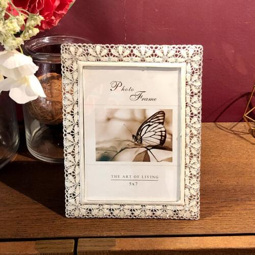 6/7inch European style white color photo frame family with alloy metal photo frame for home decoration photo frame baby XC051