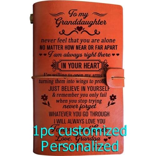 Engraved Leather journal personalized gifts to my husband BJ110 Customized Notebook A5 Dropshipping Supplier US Store Diary