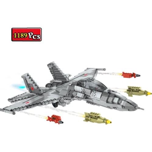 Military Series World War II Russian SU-35 Fighter Weapon Accessories DIY Model Building Blocks Bricks Toys Christmas Gifts