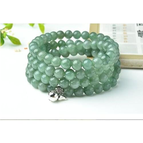 Oil green jade beads bracelet original personality bracelet necklace male and female models Bracelet with money bag hulu