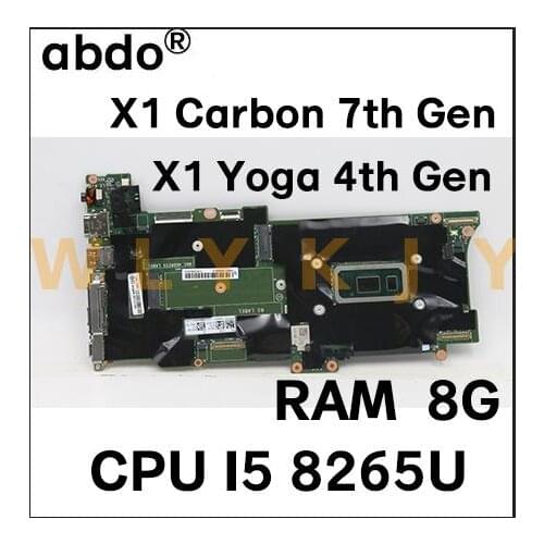 For Lenovo ThinkPad X1 Carbon 7th Gen / X1 Yoga 4th Gen laptop motherboard with CPU I5 8265U / 8365 RAM 8G 100% test work