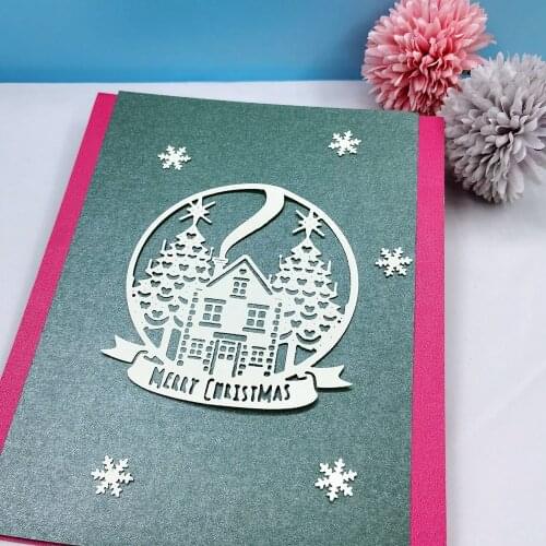 Merry Christmas Metal Die Cuts Templates Stencil Crafts Metal Hollow Cutters Card Making Family Photo Album Cutting Dies