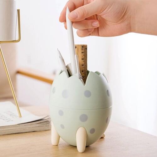 Cute Cartoon Dragons Пенал Прозрачный Egg Shape Pen Holder Creatives Desktop Stationery Storage Tube For Home School