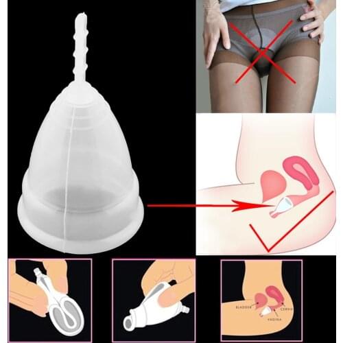Reusable Soft Cup Medical Grade Silicone Menstrual Cup Big/Small Sizes 3 Colors Women Feminine Hygiene Health Care Supplies Tool
