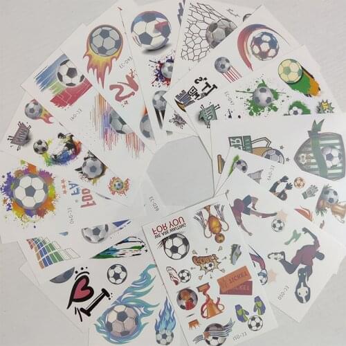15pc Children Temporary Tatoo Sticker Waterproof Tattoo Cartoons Flame Football Trophy Tattoos Hand Foot Tatouage Birthday Gift