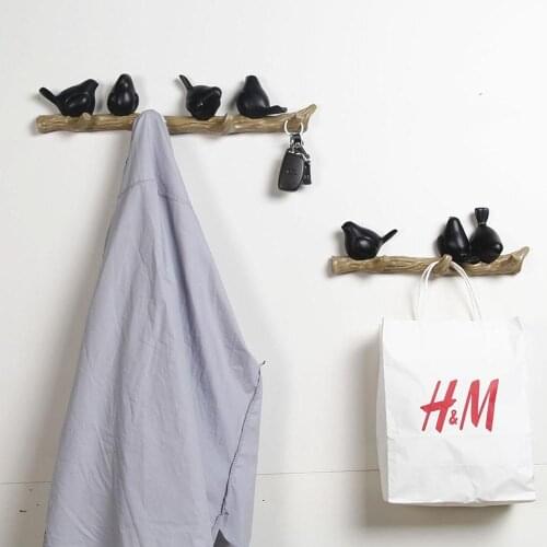Wall Decorations Home Accessories Living Room Hanger Resin Bird hanger key kitchen Coat Clothes Towel Hooks Hat Handbag Holder