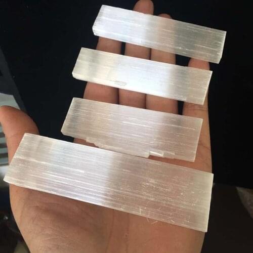 Natural White Selenite Crystal Stick Chips Gypsum Quartz Rough Minerals Specimen Point Healing Stone