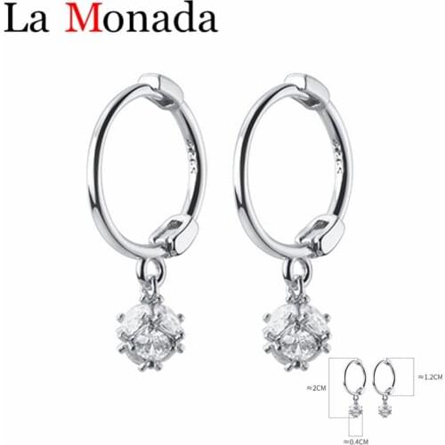 Delicate Design 925 Sterling Silver Earring Hoops Small Zircon Ball Short Hoop Earring Ear Ring Chic Woman Girl Ear Fine Jewelry