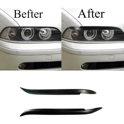 NEW-Car Front Headlight Cover Eyebrows Eyelid Trim Sticker for -BMW 5Series E39 525 528 530 M5 1997-2003