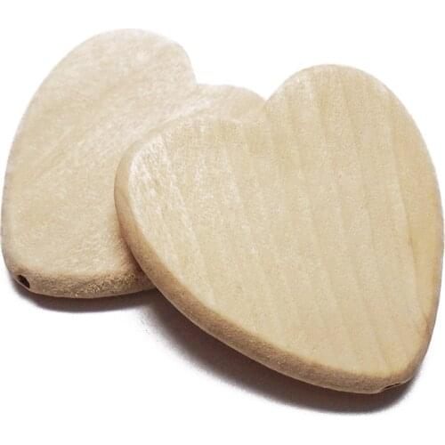 Wholesale 20PCs 50PCs 100PCs Natural Wood Color Big Love Heart Wooden Crafts DIY Button For Kids Gift Handmade Ornaments 50x50mm
