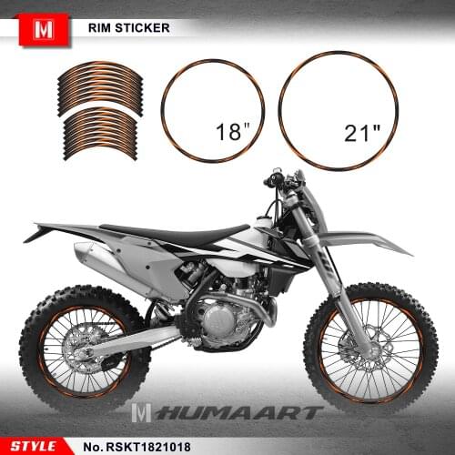 HUMAART Custom Motorcycle Wheel Rim Stickers Tape Motorbike Decals 21'' x 18'', Style No. RSKT1821018