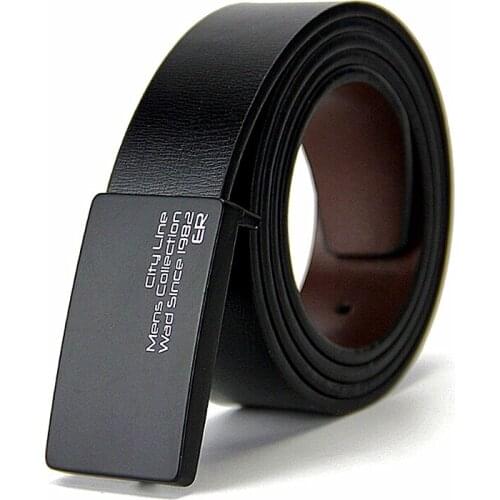 New mens genuine leather belt men cowskin belt formal suit trousers belt double metal buckle strap gift for men belts