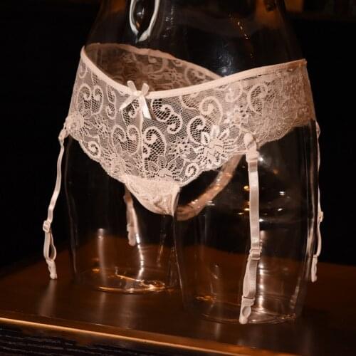 Sexy Women Wedding Garter Plus Size Hollow Garter Belt For Stockings Ladies Underwear Hot Sale Transparent Lace Garter Panty