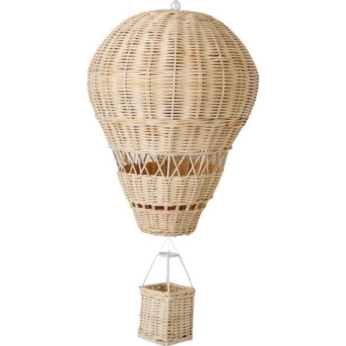 Nordic Hand-Woven Rattan Hot Air Balloon Portable Natural Photography Prop Wall Hanging Living Room Home Decor Shop Window