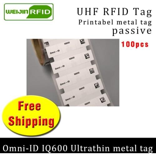 UHF RFID flexible metal tag omni-ID IQ600 915m 868mhz Impinj MonzaR6-P 100pcs free shipping printable synthetic passive RFID tag