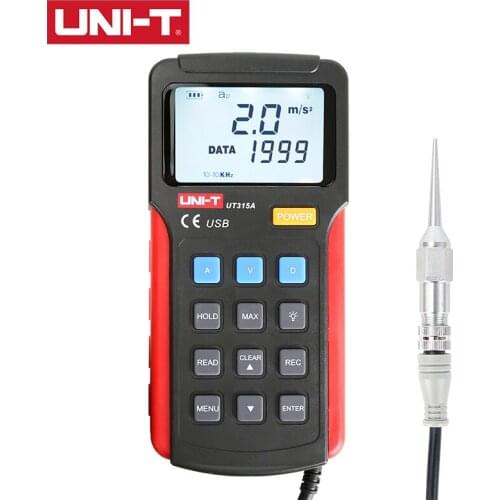 UNI-T Vibration Tester UT315A Measures Acceleration Velocity Displacement Auto Power Off Low Battery Indication Data hold