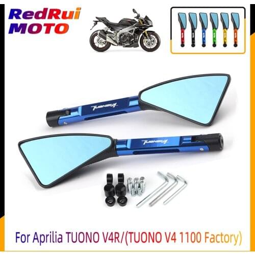 For Aprilia TUONO V4R/(TUONO V4 1100 Factory)2011-2016 Universal Motorcycle Accessories CNC Aluminum Blue Lens Rear View