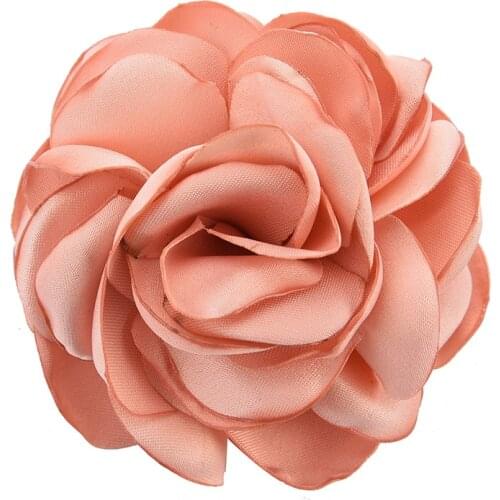 Korean Big Fabric Rose Flowers Brooches Jewelry Cloth Art Orsage Lapel Pin Badge Shirt Collar Gifts for Women Accessories 8CM