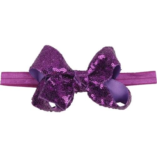 1pc Retail 4.5" Bequin Knot With Elastic Headbands For Girls Hairbows Ponytail Holder Hair Accessories