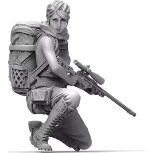 1 female sniper needs to assemble and paint by yourself 1:35