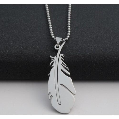 10pcs Boho Angle Wing Bird Peacock Long Feather Stainless Steel Necklace Minimalist Indian Tree Olive Pot Fallen Leaf Necklaces