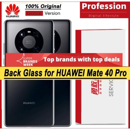 100% Original for Huawei Mate 40 Pro Back Battery Cover Rear Glass Door Panel Case Battery Cover with Camera Lens