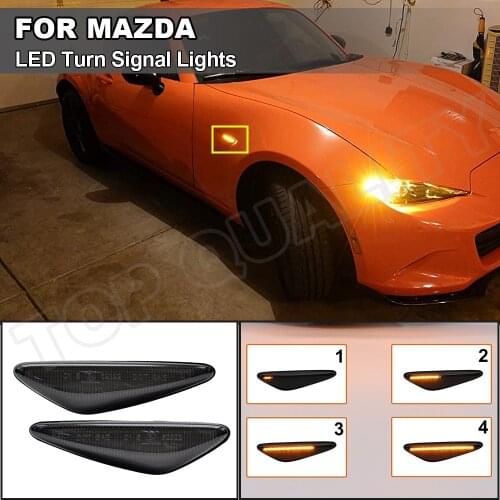 2Pcs Modern Styling LED Side Repeater Indicator Turn Signal Light Flasher For Mazda MX-5 Miata Roadster ND 2016 2017 -2019 Lamps