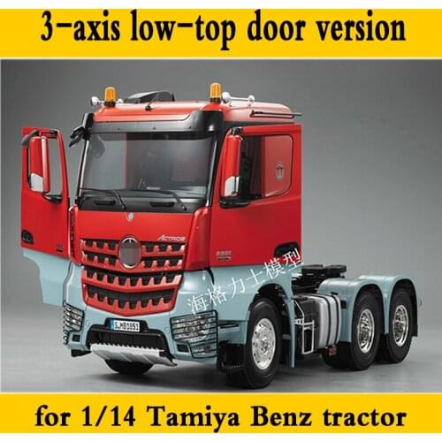 3 Axis Low Top Door Trailer for 1/14 Tamiya RC Truck Car Mercedes-Benz Low-top Tractor Diy
