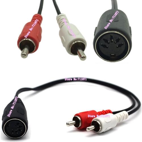 5Pin Din RCA Audio Line Cable 2 two Double RCA Male 5P Din Female Audio cable Line Two 2 RCA Male 5P Din MIDI Audio Cable Line