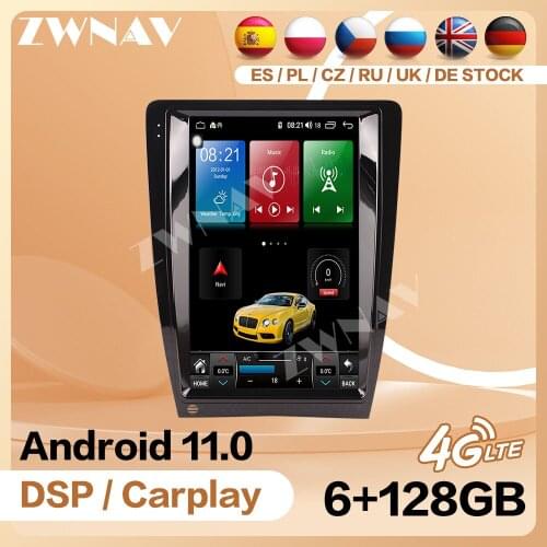 6+128G Tesla Carplay Radio Receiver For Audi A3 2008 2009 2010 2011 2012 Android 11 Player Video GPS Head Unit Auto Audio Stereo