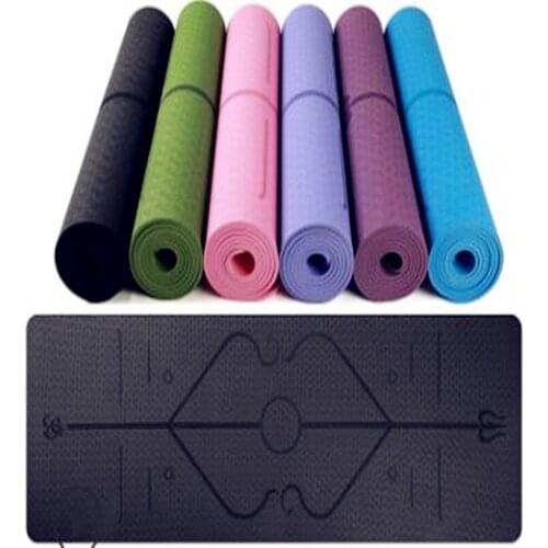 6MM TPE Yoga Body Line Mat Pad Non-slip Slimming Exercise Fitness Gymnastics Mat multifunctional Body Building Esterilla Pilates