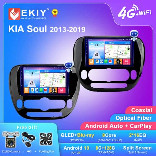 EKIY Blu-ray IPS DSP Android 10 Car Radio 6G+128G For Kia Soul 2013-2019 Stereo Multimedia Player GPS Navigation LTE Carplay DVD