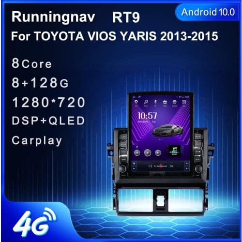 9.7" Android 10.1 For TOYOTA VIOS YARIS 2013 2014 2015 2 Tesla Type Car Radio Multimedia Video Player Navigation GPS RDS