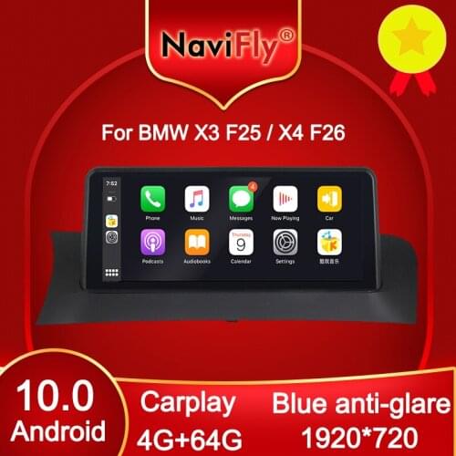 NaviFly API29 Android 10.0 Car DVD Player For BMW X3 F25/X4 F26 2011-2016 2017 Qualcomm Snapdragon 625 carplay 8 core 4G+64G DSP