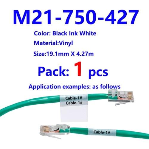 Bmp21 M21-750-427 Label Tape Black On White vinyl film Compatible for BMP21 Plus ID PAL LABPAL Label Maker