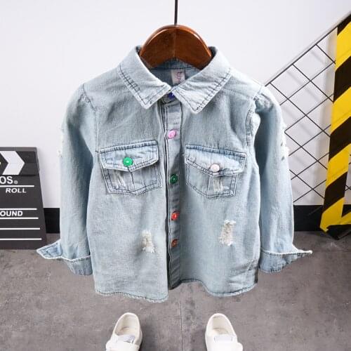Childrens Denim Shirts Spring And Autumn Wear New Styles Of Boys And Girls Cotton Jeans shirts