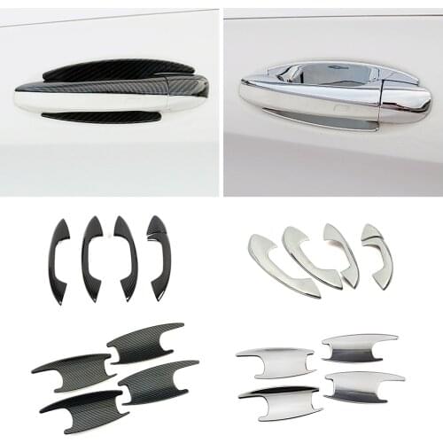 For Mercedes Benz A C E GLC Class W177 W213 W205 X253 Carbon Fiber Color Exterior Accessory Door Handle Cover Modify Frame Trim