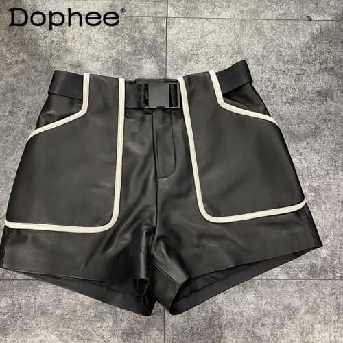 Dophee Women's Leather Shorts