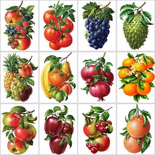Evershine 5D Diamond Embroidery Fruit Cross Stitch Full Square Diamond Painting Kitchen Picture Of Rhinestone Home Decoration