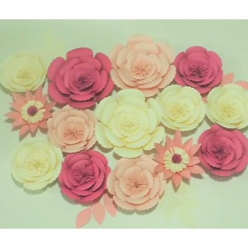 Giant Paper Flowers For Showcase Wedding Backdrops Props flores artificiais para decora o 2 Different Sets Options