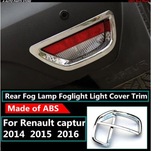 ABS Chrome Rear Bumper Fog Lamp Light Molding Cover Kit Trim 2PCS/SET Accessories For Renault Captur 2014 2015 2016