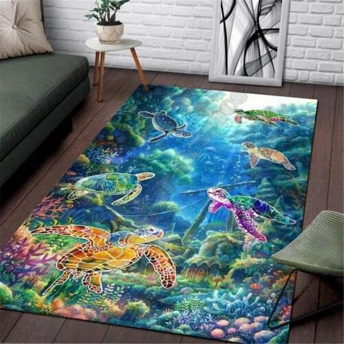 Turtle Area Rug 3D All Over Printed Non-slip Mat Dining Room Living Room Soft Bedroom Carpet 05
