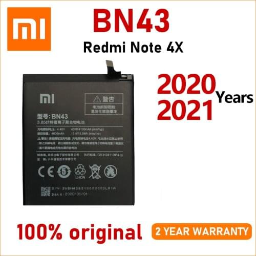 Xiao Mi New 100% Original BN43 Battery For Xiaomi Redmi Note 4 4X 4 X 4100mAh Mobile Phone Batteries Batteria