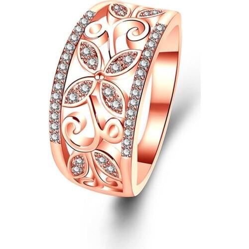 Hot new Europe & American luxury ring 925 silver Hollow out flower zircon ring 2020 women fashion DIY jewelry mothers day gifts