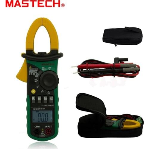 MASTECH MS2008A Digital Clamp Meters Ammeter Voltmeter Ohmmeter w/ LCD Backlight 600A Current Voltage Tester