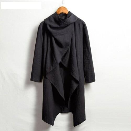 Mens Cloak Hipster Gothic Hooded Cape Poncho Punk Cape Coat Tops Long Cardigan