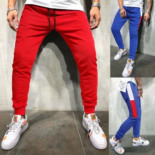 Mens Sweatpants Side Stripe Hip Hop Track Pants Street Wear Skinny Joggers Drawstring Elastic Waist Male Casual 5 Colors