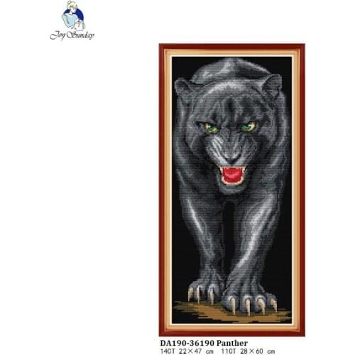 Joy sunday Panther Pattern Cross stitch kits DMC Needlework Embroidery DIY Handwork Fabric 14CT and 11CT Cross-Stitch Home Decor