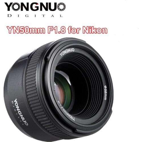 YONGNUO 50MM F1.8 Camera Lens for Nikon D800 D300 D700 D3200 D3300 D5100 D5200 D5300 D7000 Large Aperture AF MF DSLR Camera Lens